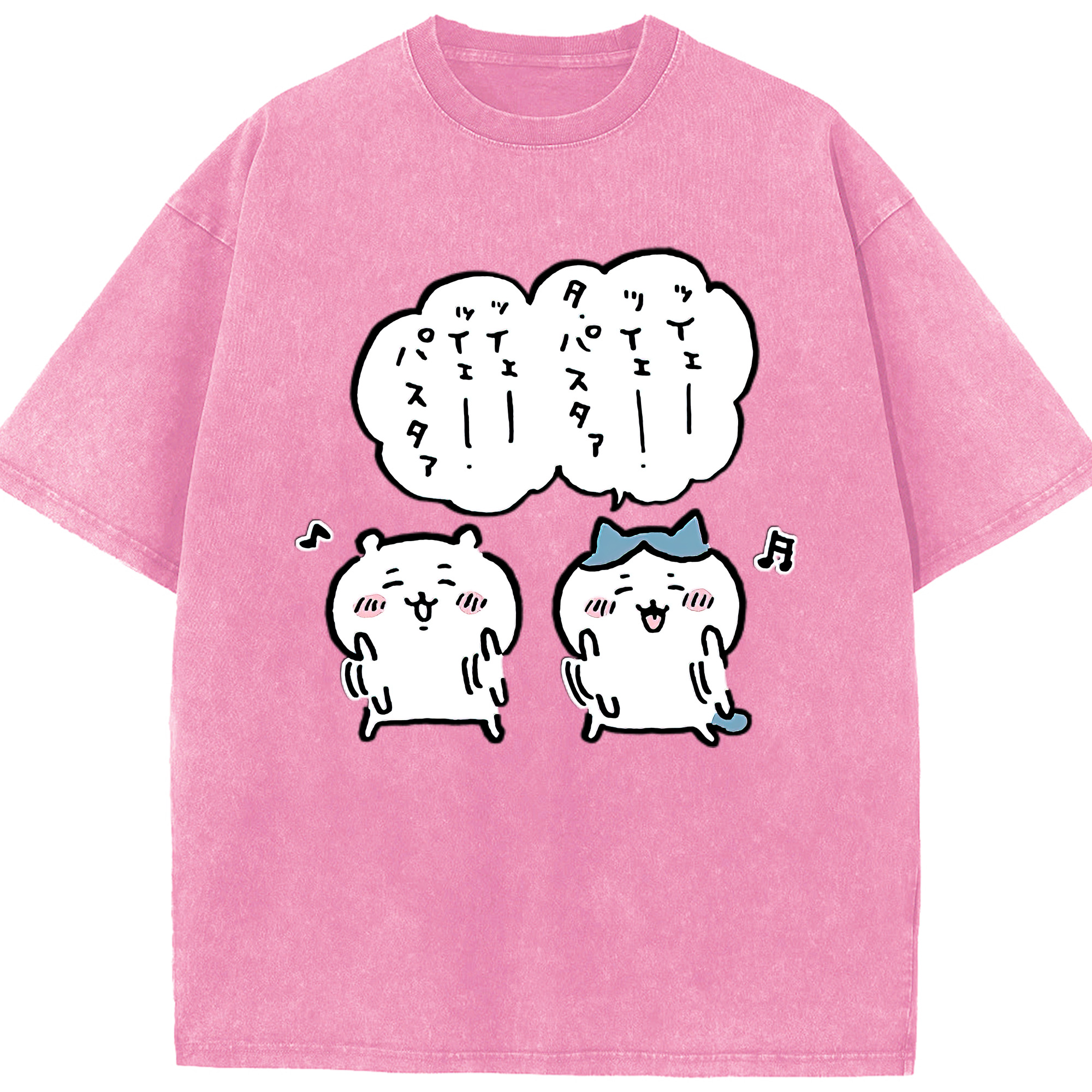 （画像用） ちいかわ ハチワレ Chii-kawa hachiware 綿100% ヴィンテージ風 半袖Tシャツ（フロントプリント）